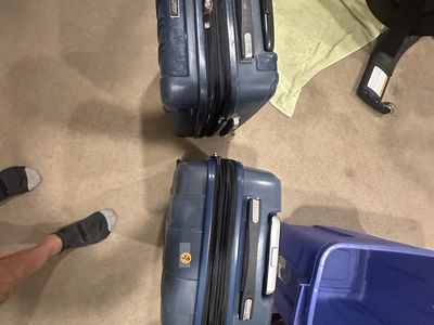 Protege Two Piece Blue Hardside Luggage Set, Carry-on & Checked Suitcases