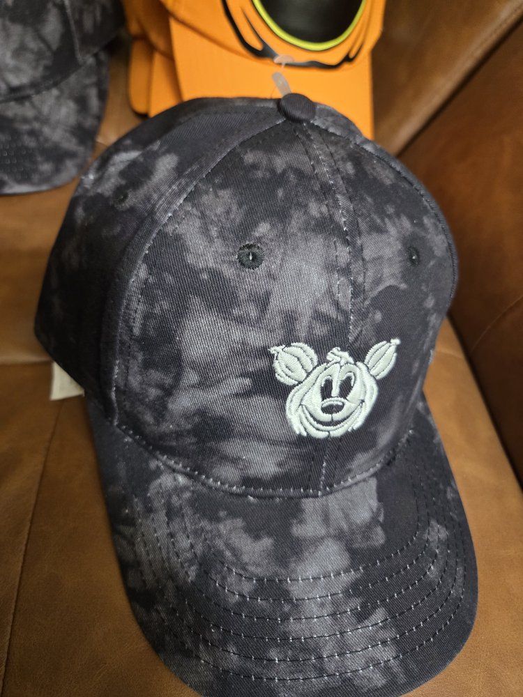 Disney Parks Halloween Mickey Pumpkin Ghost Tie Dye Baseball Cap Glow in Dark NWT