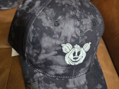 Disney Parks Halloween Mickey Pumpkin Ghost Tie Dye Baseball Cap Glow in Dark NWT