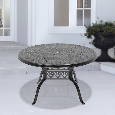 Outdoor Dining Table 48 In with Umbrella Hole