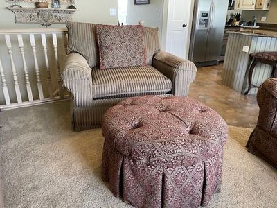 Custom Fabric Sofa w/ Chair and A Half & Ottoman
