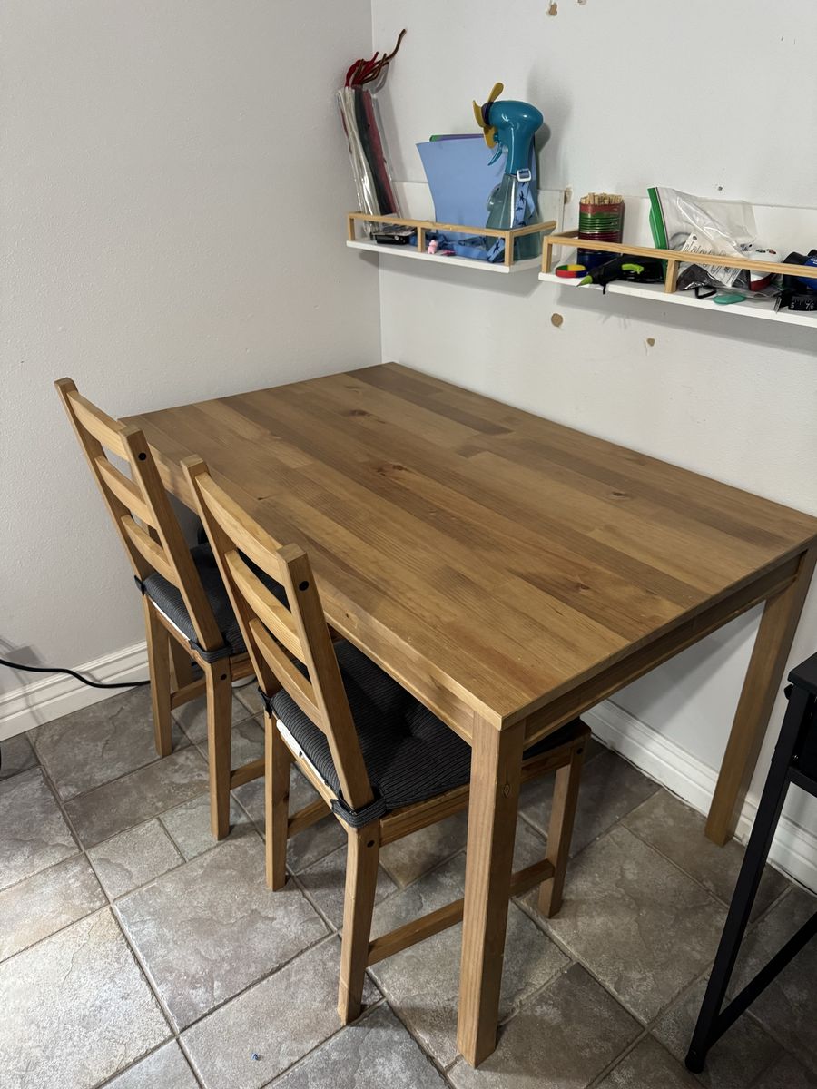 IKEA JOKKMOKK Solid Wood Dining Set - Table & 4 Chairs - Light Wood Finish