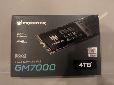 Acer Predator GM7000 4TB PCIe Gen4 x4 NVMe M.2 SSD NVME 4TB