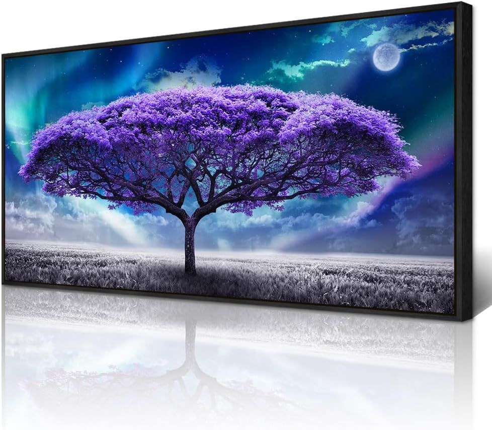 NEW 60x30 Wapluam Large Wall Art For Living Room Wall Decor For Bedroom Purple Trees Abstract Scenery