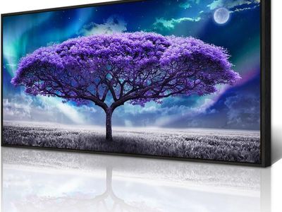 NEW 60x30 Wapluam Large Wall Art For Living Room Wall Decor For Bedroom Purple Trees Abstract Scenery