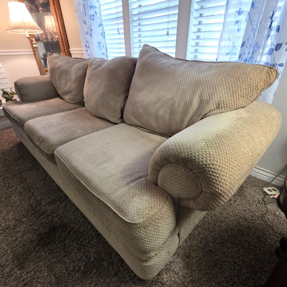 Large Overstuffed Sofa , Couch w/ tables