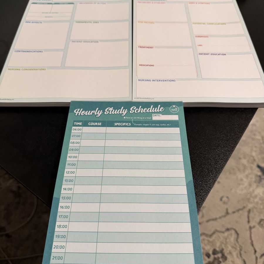 Nurse In The Making LLC MedSurg Study Sheet + Hourly Study Schedule Set (2023 Edition)