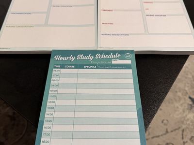 Nurse In The Making LLC MedSurg Study Sheet + Hourly Study Schedule Set (2023 Edition)