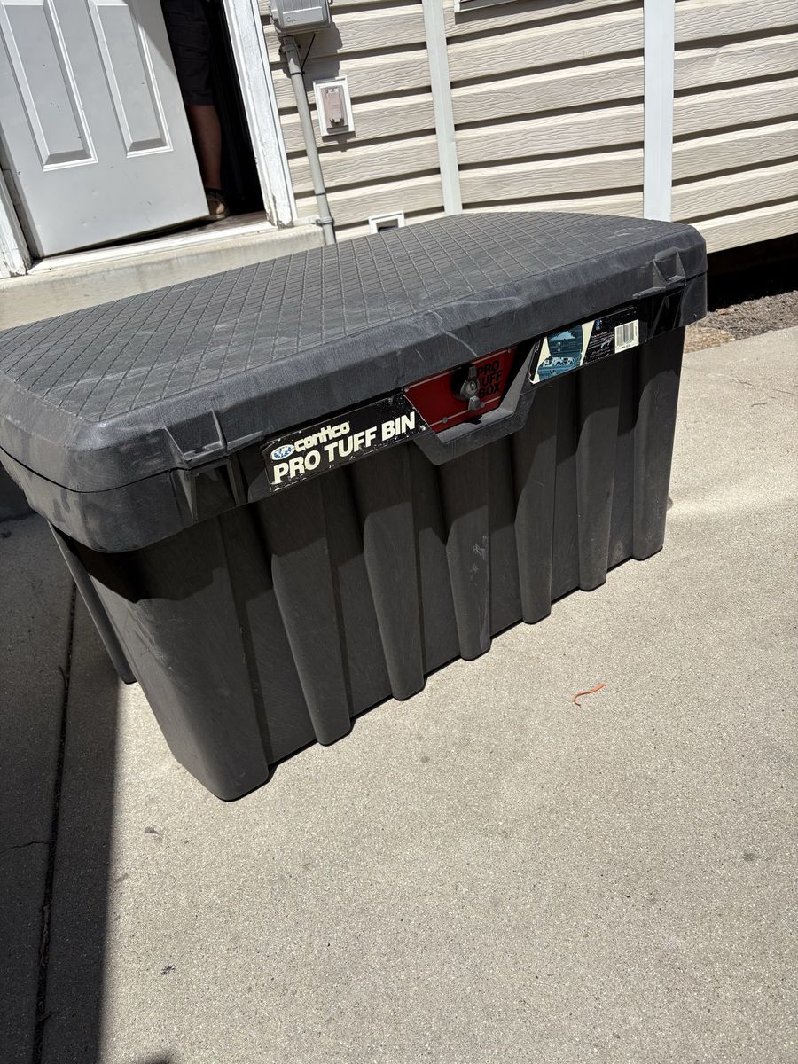 2-Contico PRO TUFF BIN 42-Gallon Black Storage Bin/Tool Box - Durable & Weather-Resistant