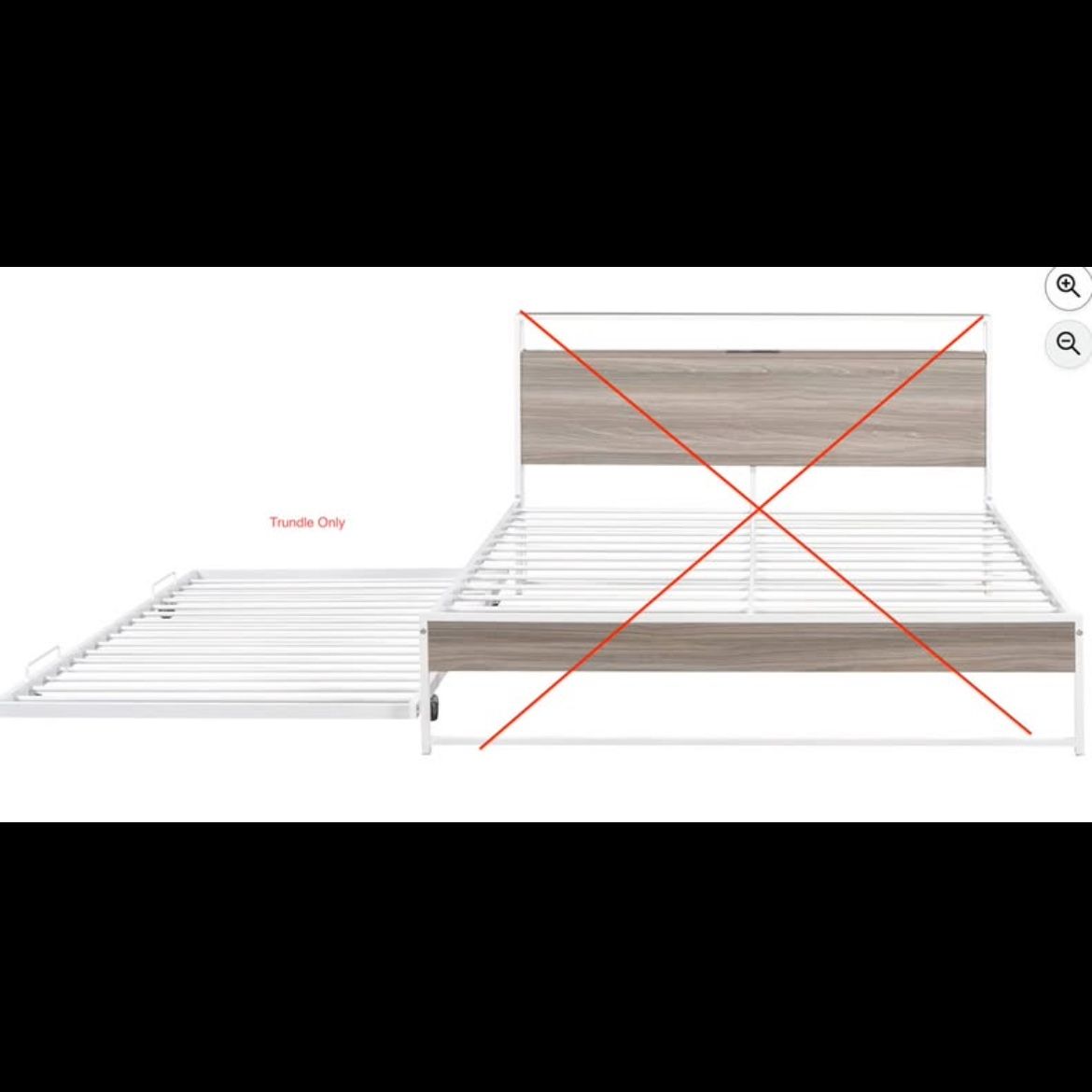 Twin Size LostCat Trundle Metal Bed Frame with wheels