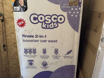 Cosco Kids Finale 2-in-1 DX Booster Car Seat - Black, Up to 100 lbs, Machine Washable