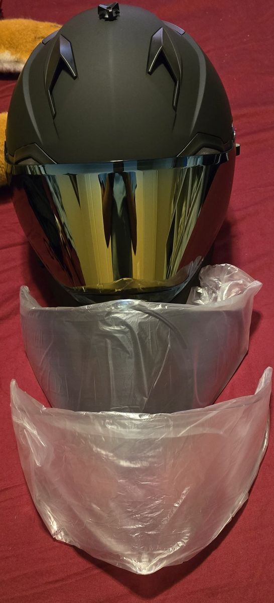 Biltwell Lane Splitter Helmet - Matte Black, Gold Visor - Full Face, Motorcycle Helmet
