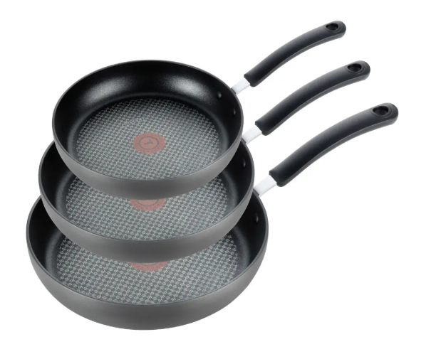 T-Fal Ultimate Hard Anodized Non-Stick Cookware, 3 Piece Frypan Set