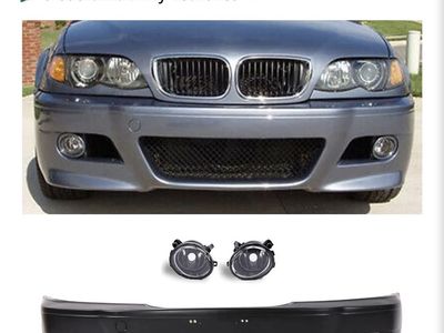 M3 Style Front Bumper Cover for 1999-2005 BMW E46 Sedan/Wagon with Fog Lamps