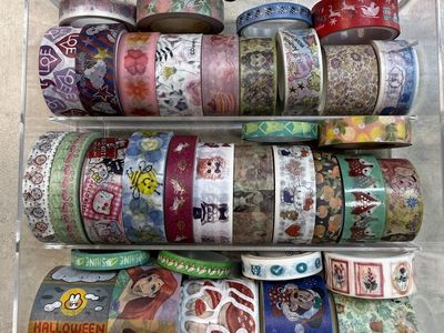Assorted Washi Tape Lot of 35 Various Rolls Used Disney Sanrio Snoopy Floral Hello Kitty
