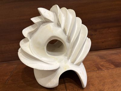 Unique White Bisque Ceramic Sculpture Art Piece