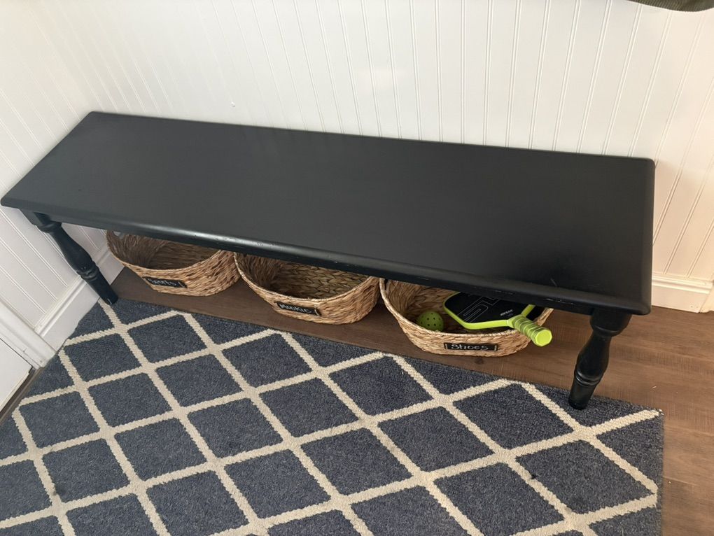 6' Long Black Bench