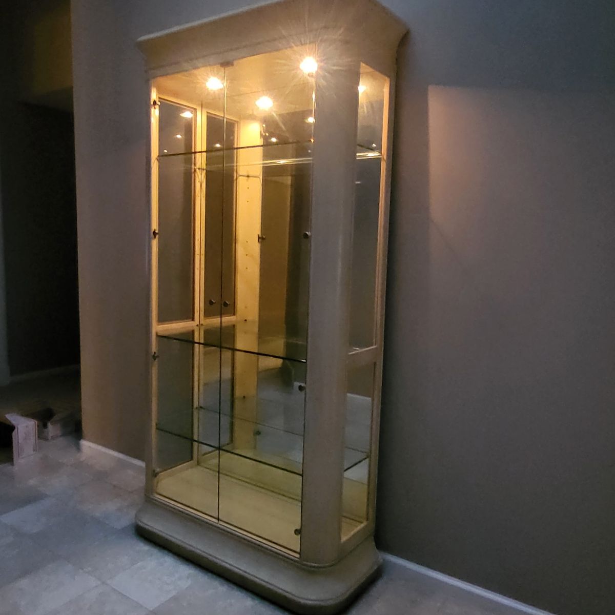 Lighted Glass Display Cabinet Curio
