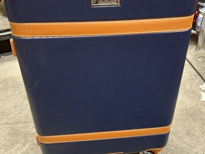 Navy Blue & Hardshell Spinner Luggage Suitcase - Rolling Travel Bag