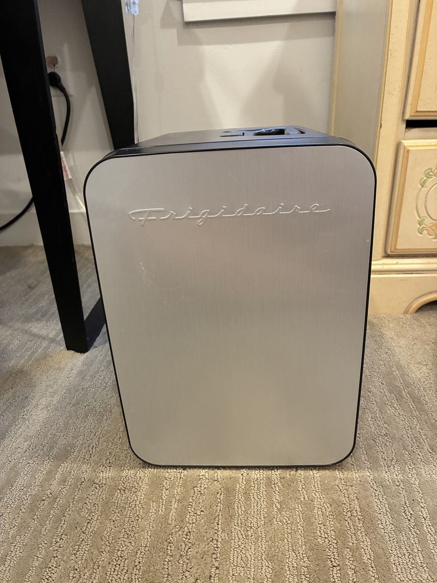 Frigidaire Portable Mini Fridge - Silver & Black Retro Personal Cooler