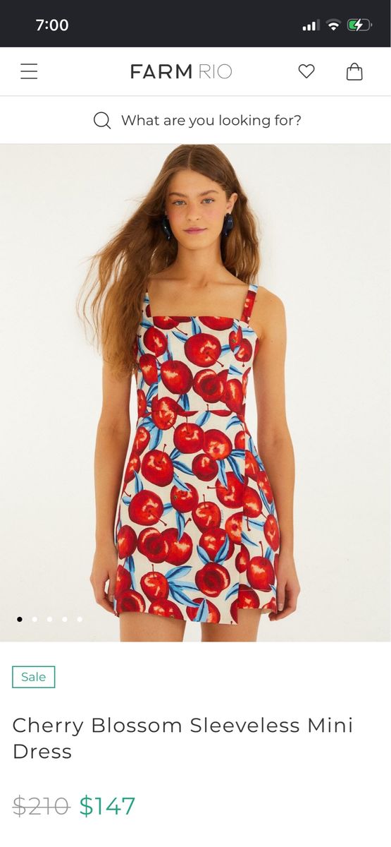 NWT Farm Rio Cherry Blossom Sleeveless Mini Dress Size S