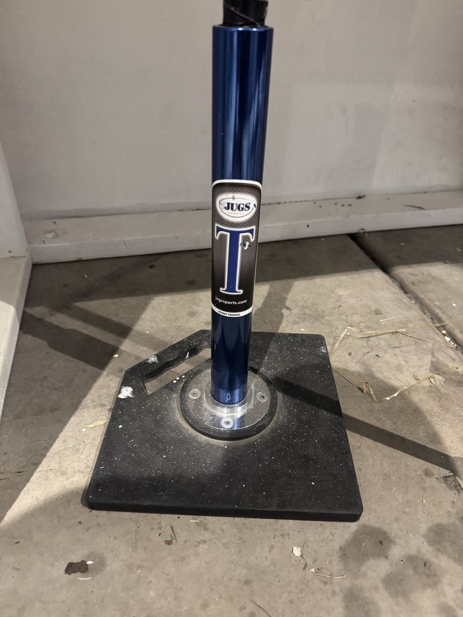 JUGS Sports Batting Tee - Adjustable Blue Metal Shaft with Heavy Duty Rubber Base