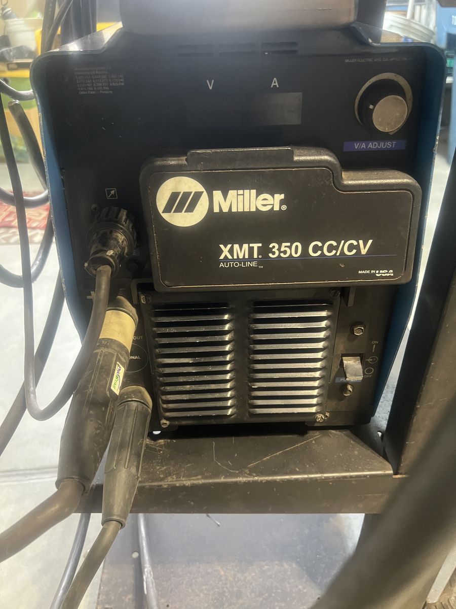 Miller XMT 350 w/22A Wire Feeder and Cart (Welder, Weld, Welding, Metal, Fabrication)