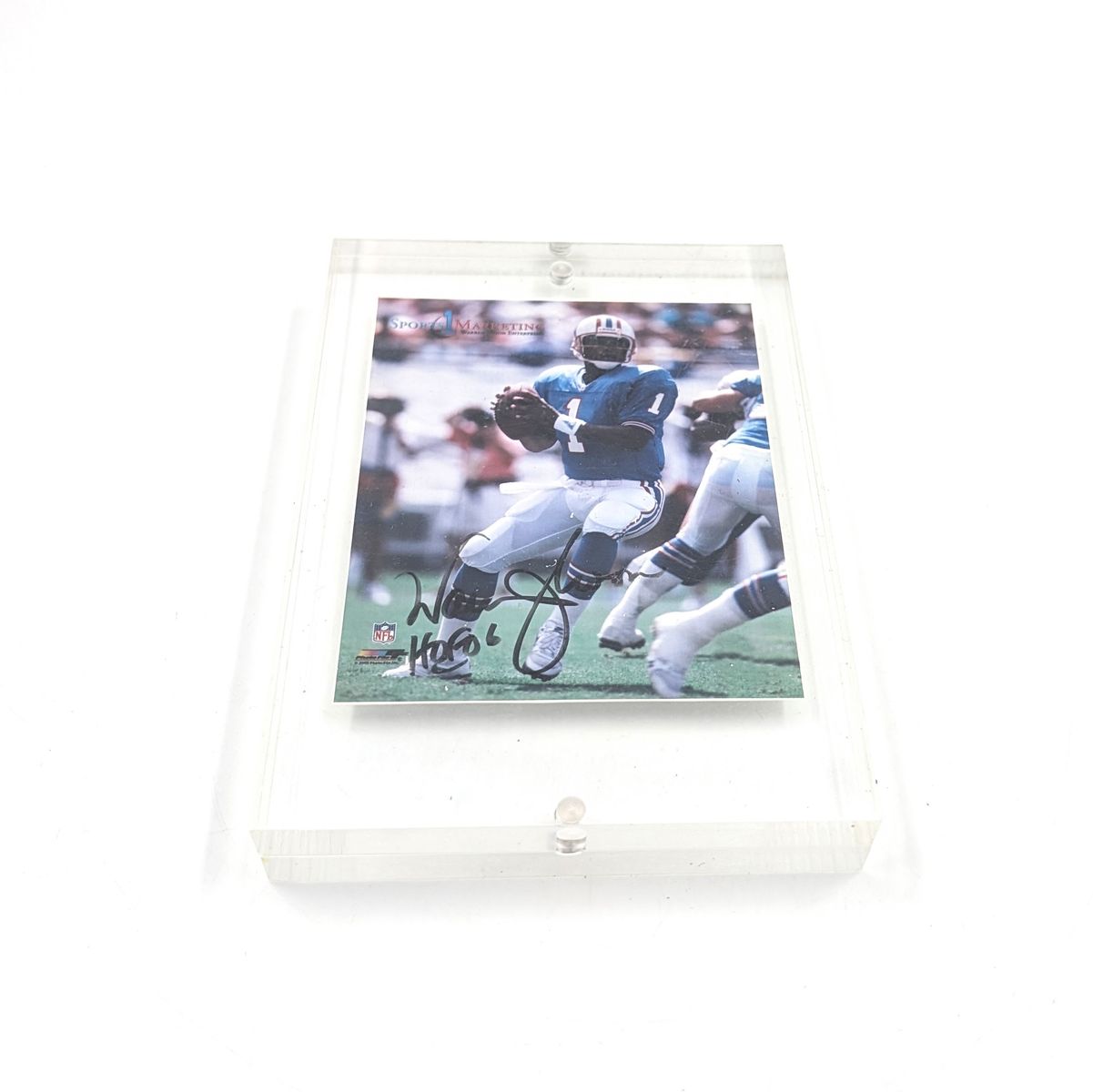 Warren Moon Sports1Marketing Signed Hall of Fall 86 Photo Houston Oilers 4 x 6