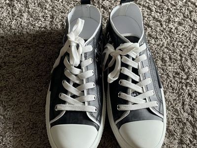 Shoes Dior B23 Low-Top Sneakers Black White Oblique Canvas