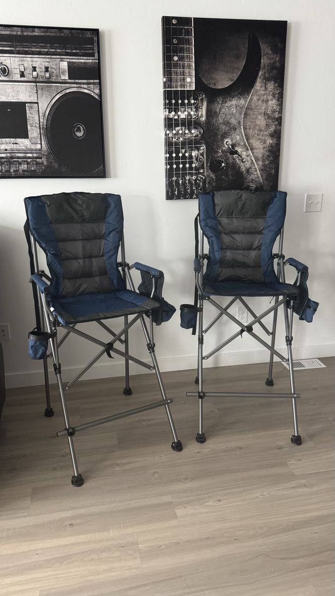 Extra Tall Folding Chairs for Adults 2 Pack