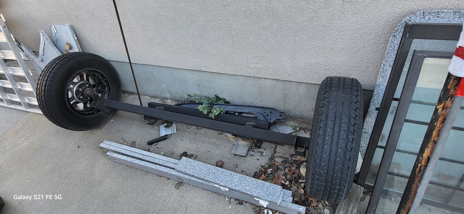 Trailer Axle and New Wheels