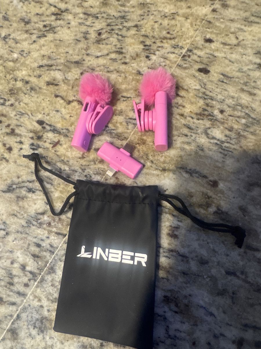 Pink lavalier microphone