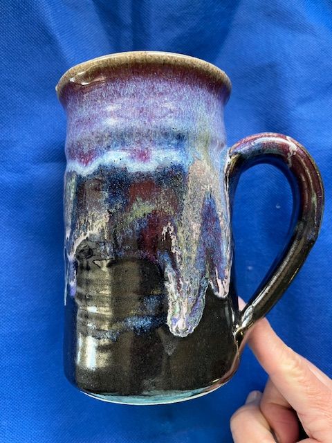 2 x large, handmade, ceramic pottery mugs