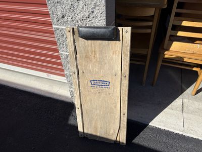Antique Craftsman creeper, good original metal casters vintage automobile service repair