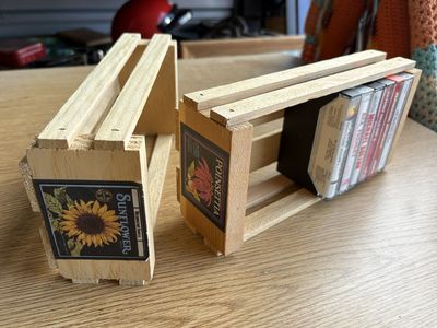 Audio cassette tape cases, Vintage Napa Valley wooden cassette tape holders