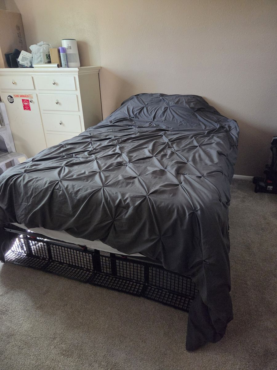 Purple mattress + bed frame