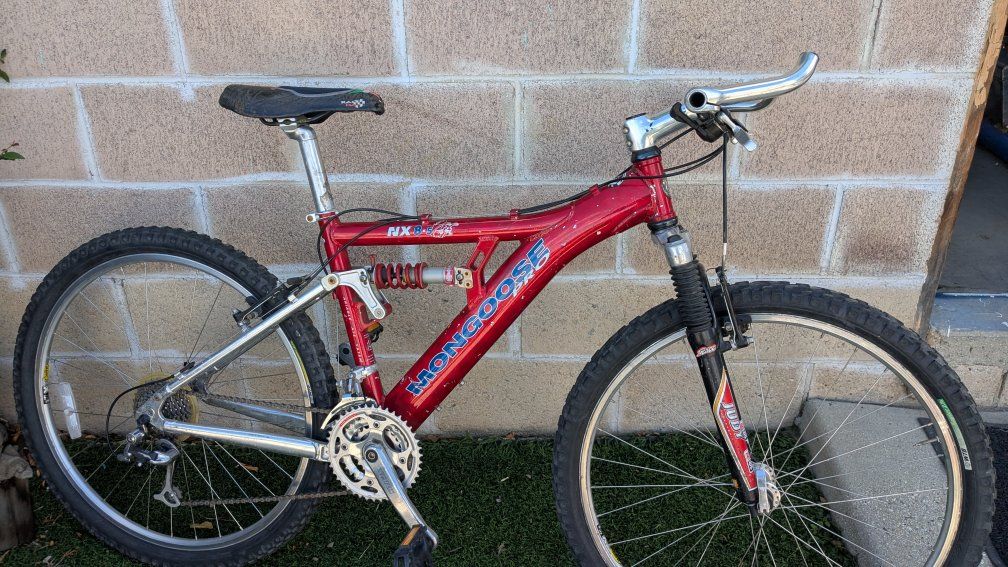 Mongoose Pro NX 8.5 Full Suspension Mountain Bike - Red
