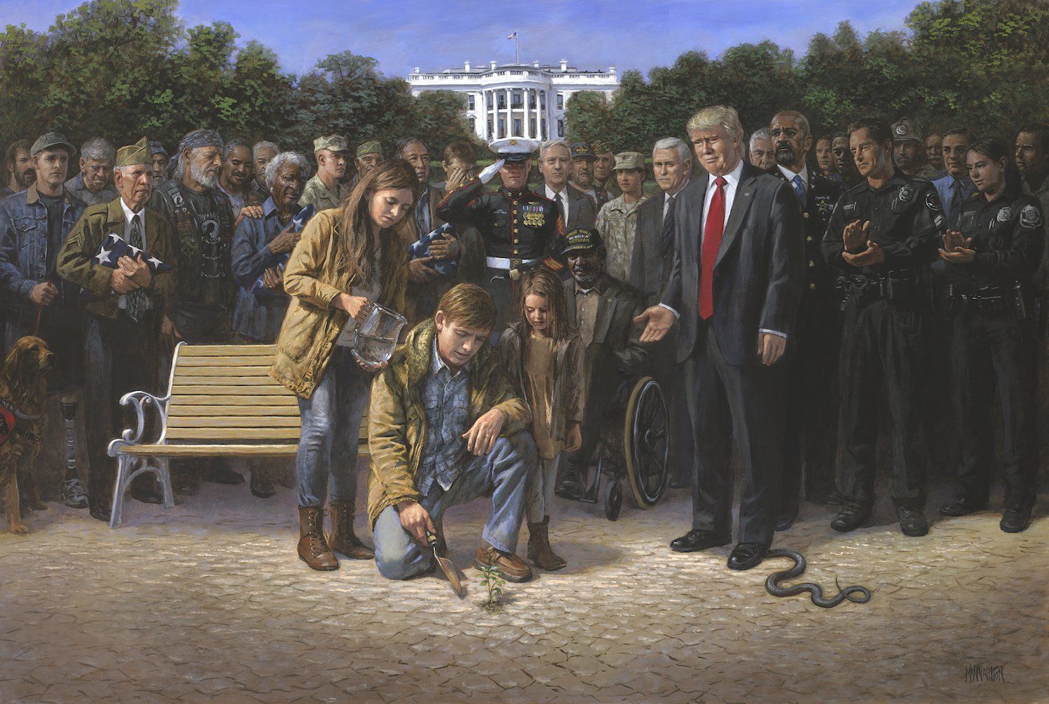 Jon McNaughton "You Are Not Forgotten" Large 16 x 24 Framed Print - Political / Patriotic Art