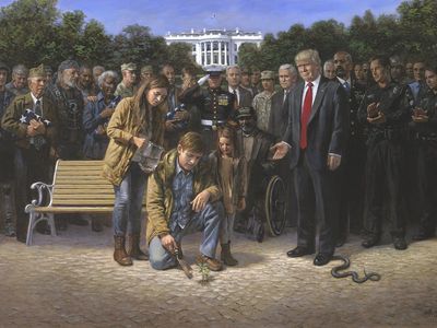 Jon McNaughton "You Are Not Forgotten" Large 16 x 24 Framed Print - Political / Patriotic Art