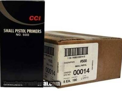 CCI #500 Small Pistol Primers Case of 5000 $220