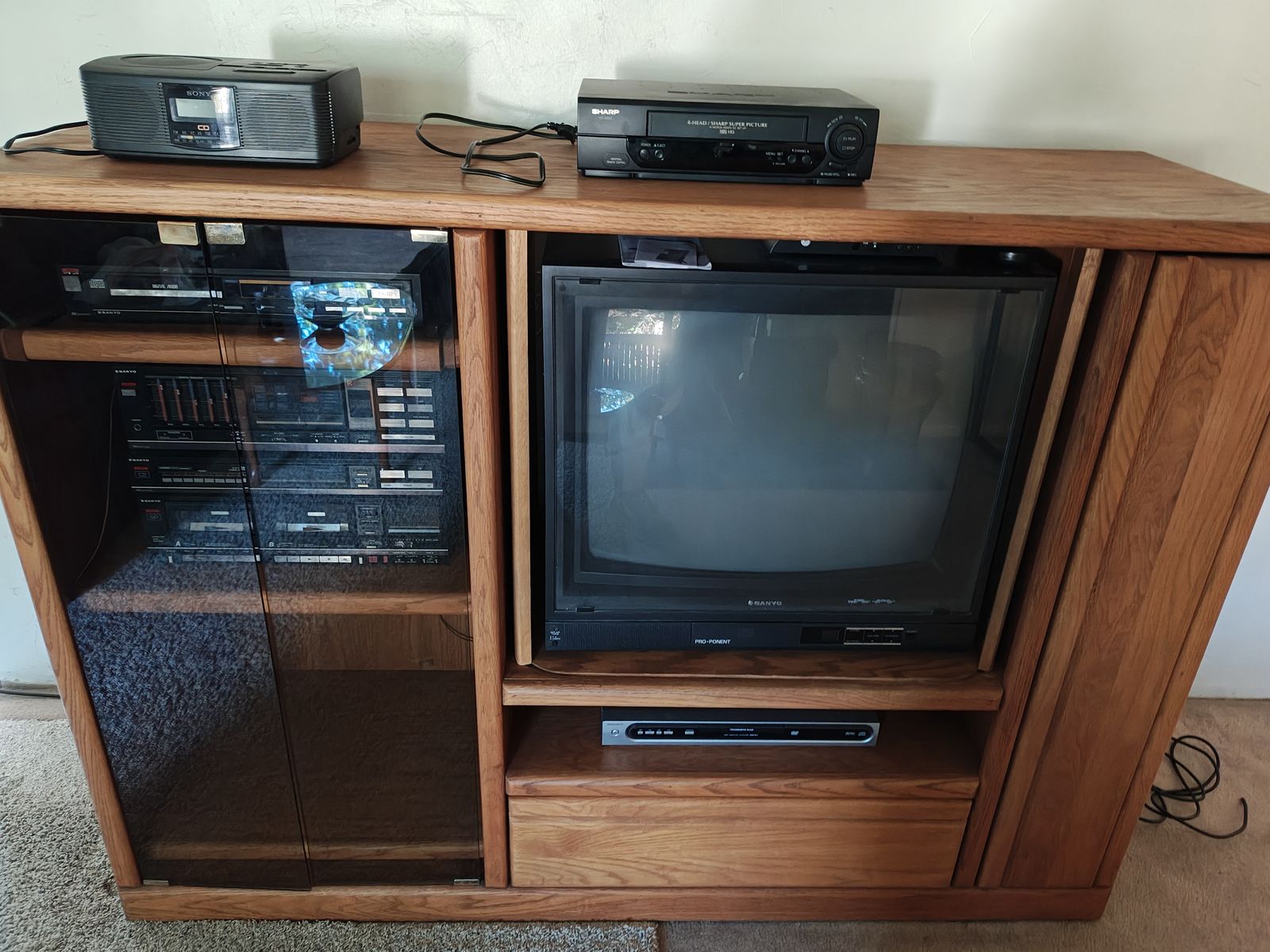 Entertainment Center with Vintage Stereo Components