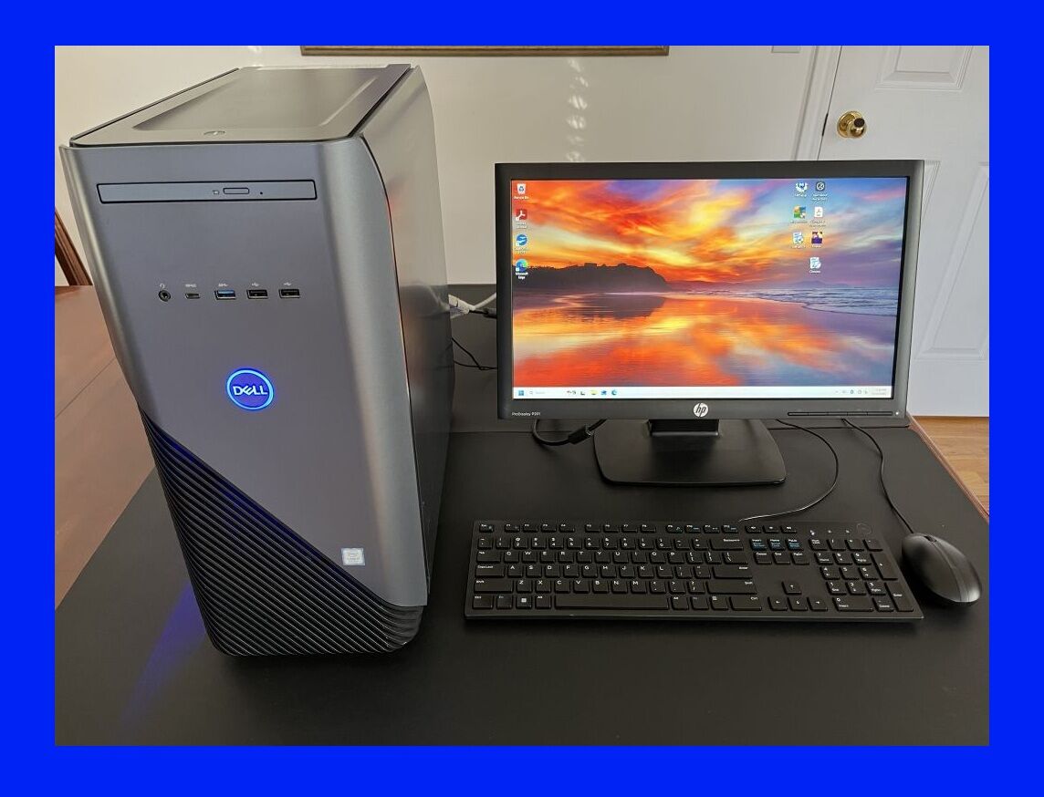 6 CORE Dell i7-8700@ 4.6GHz 512GB SSD 3TB HDD 32GB 8GB GPU Inspiron Gaming DT 5680 Windows 11 Desktop Computer