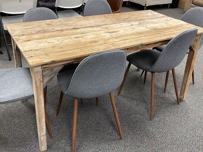 Rustic Wood Table – 63" – $50, Chairs sold separately – $20 each.