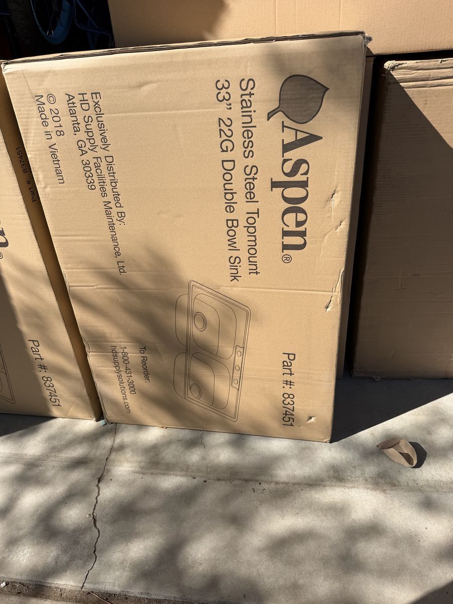 Aspen Stainless Steel Topmount 33" 22G Double Bowl Sink (Part 837451)