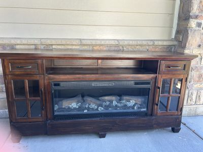 Electric Fireplace TV Stand with Storage Cabinets and Drawers