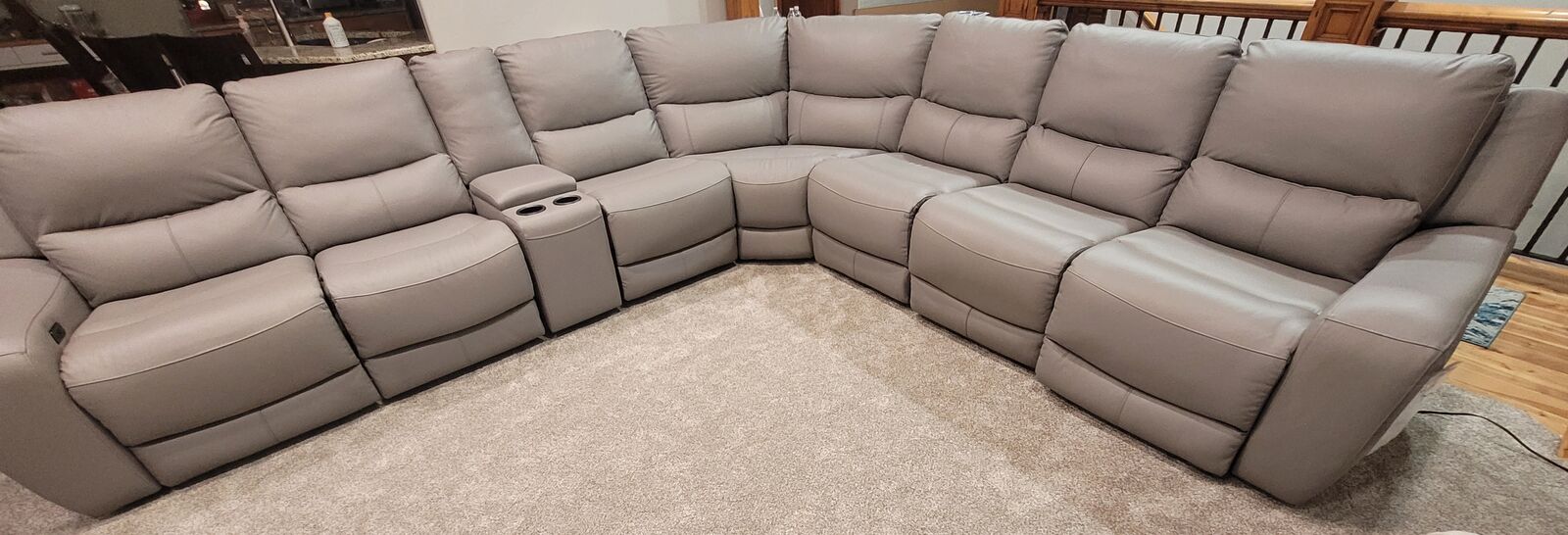 Leather Power Reclining 8 piece couch