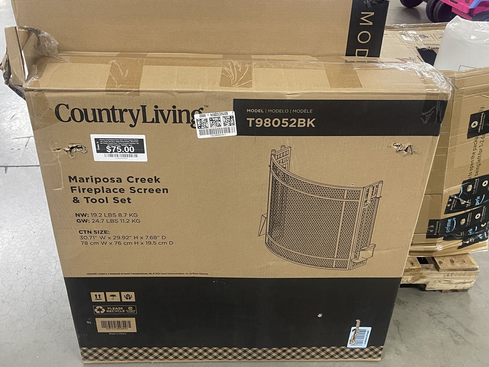 Country Living Mariposa Creek Mesh Trifold Fireplace Screen