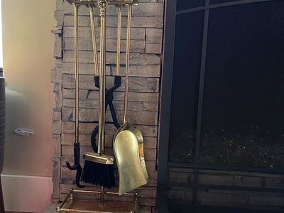 Vintage Brass Fireplace Set