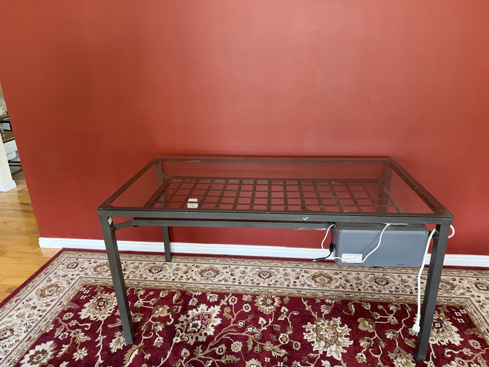 Glass Top Writing Desk / Console Table