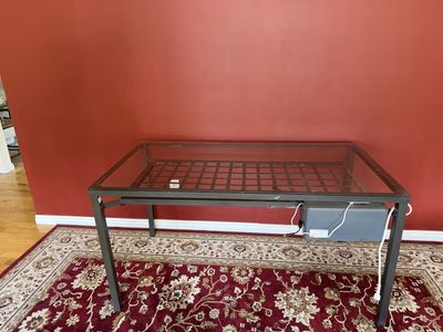 Glass Top Writing Desk / Console Table